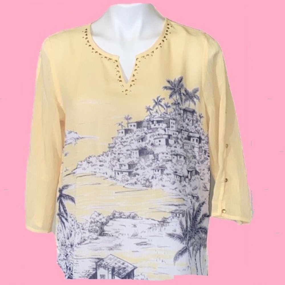 Alfred Dunner panoramic yellow top 8